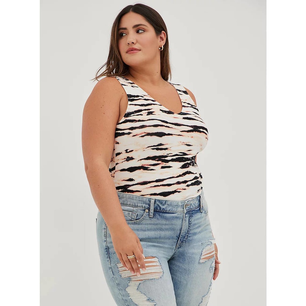 NWT Torrid Foxy Tiger Animal Sleeveless V-Neck Tank Top Shirt  Size: 2X (18/20)